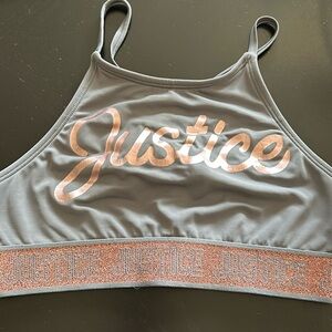 Justice gray Bralette Junior Girls sports bra size 14